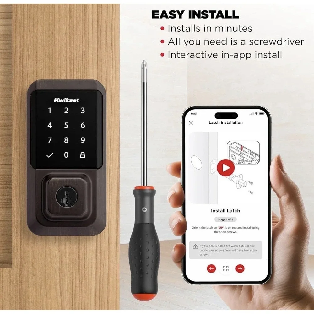 Kwikset Halo Smart Keyless Electronic Touchscreen Deadbolt -‎ Venetian Bronze